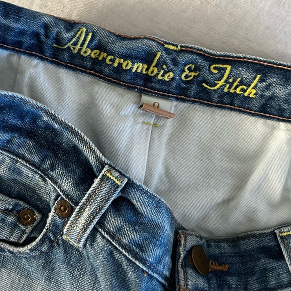 VTG Y2K Abercrombie & Fitch Lace Denim Mini Skirt Size 0 - Picture 5 of 5